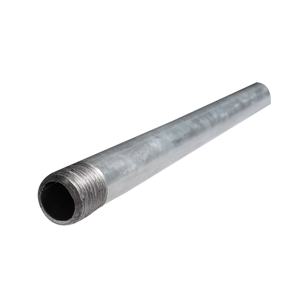 Caño galvanizado con rosca y copla mediana 3/4 pulgada
