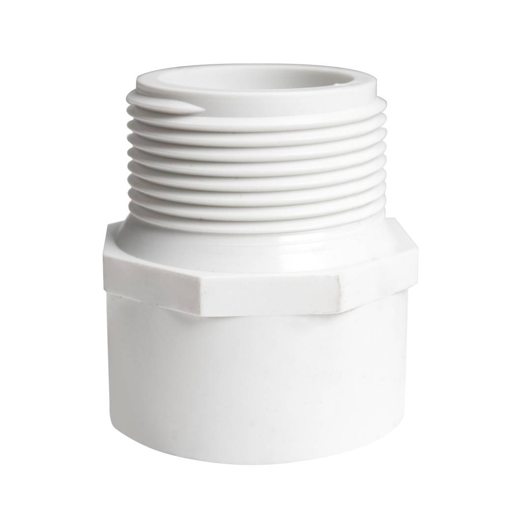 Adaptador macho pvc de 1-1/4 pulgada