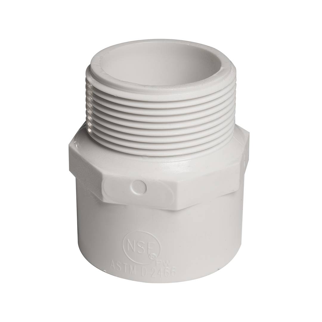Adaptador macho pvc de 1-1/2 pulgada