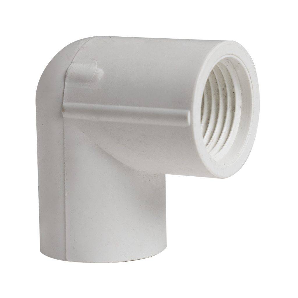 Codo pvc con rosca de 1/2 pulgada a 90 grados