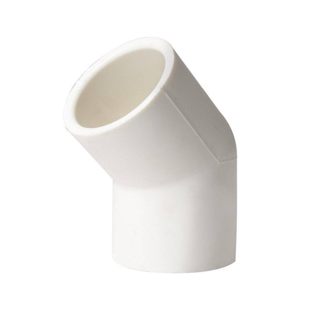 Codo pvc liso 1 pulgada a 45 grados