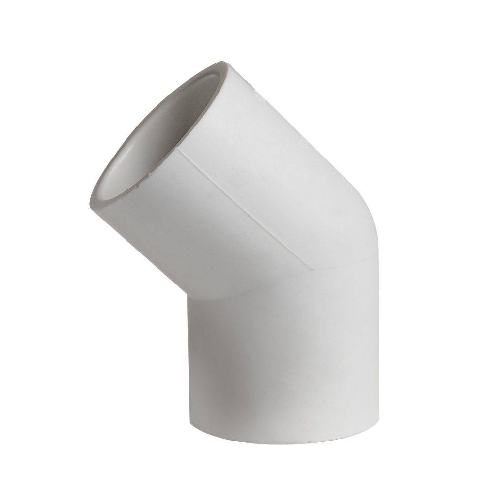 Codo pvc liso 3/4 pulgada 45 grados