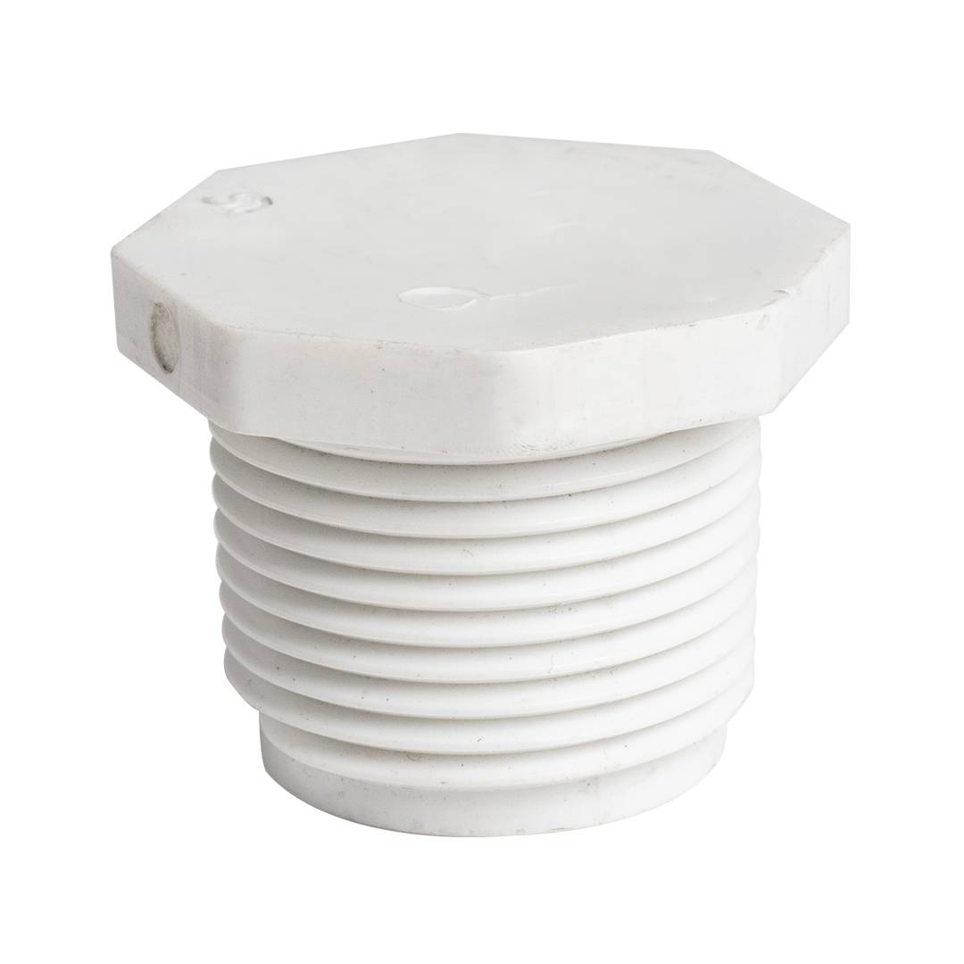 Tapon macho pvc con rosca de 3/4 pulgada