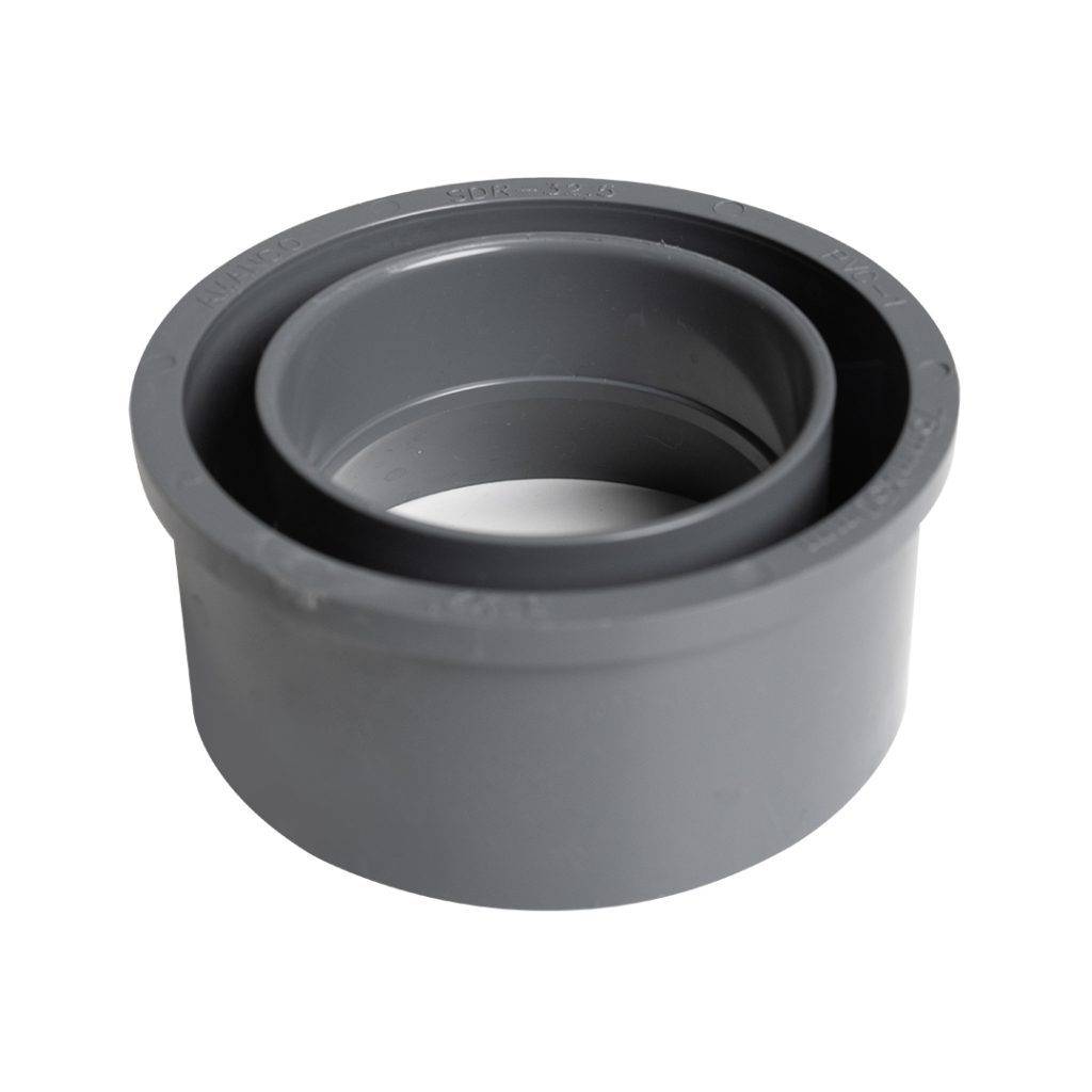 Reductor bushing pvc liso para drenaje de 3 x 2 pulgada
