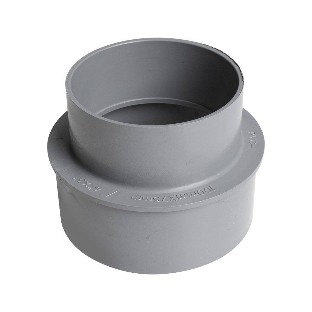 Reductor bushing pvc liso para drenaje de 4 x 3 pulgada