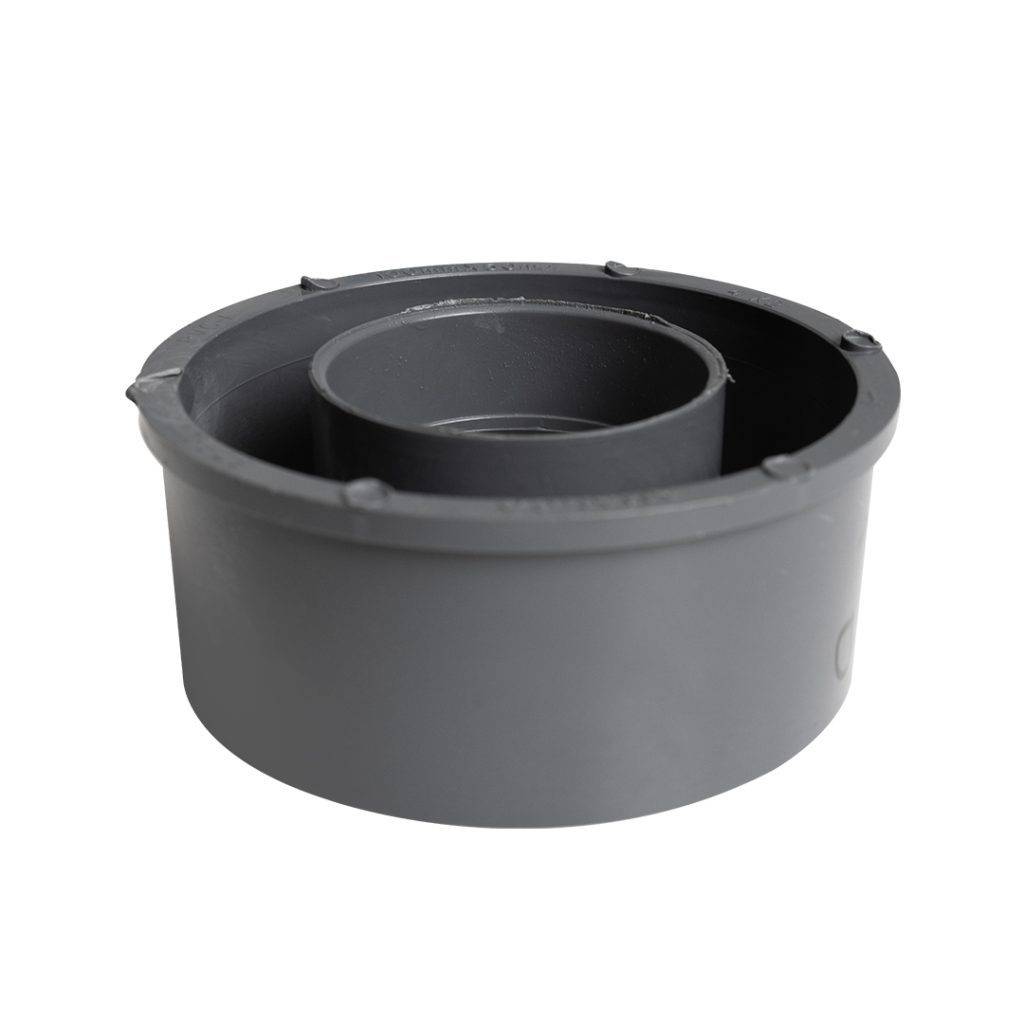 Reductor bushing pvc liso para drenaje de 4 x 2 pulgada