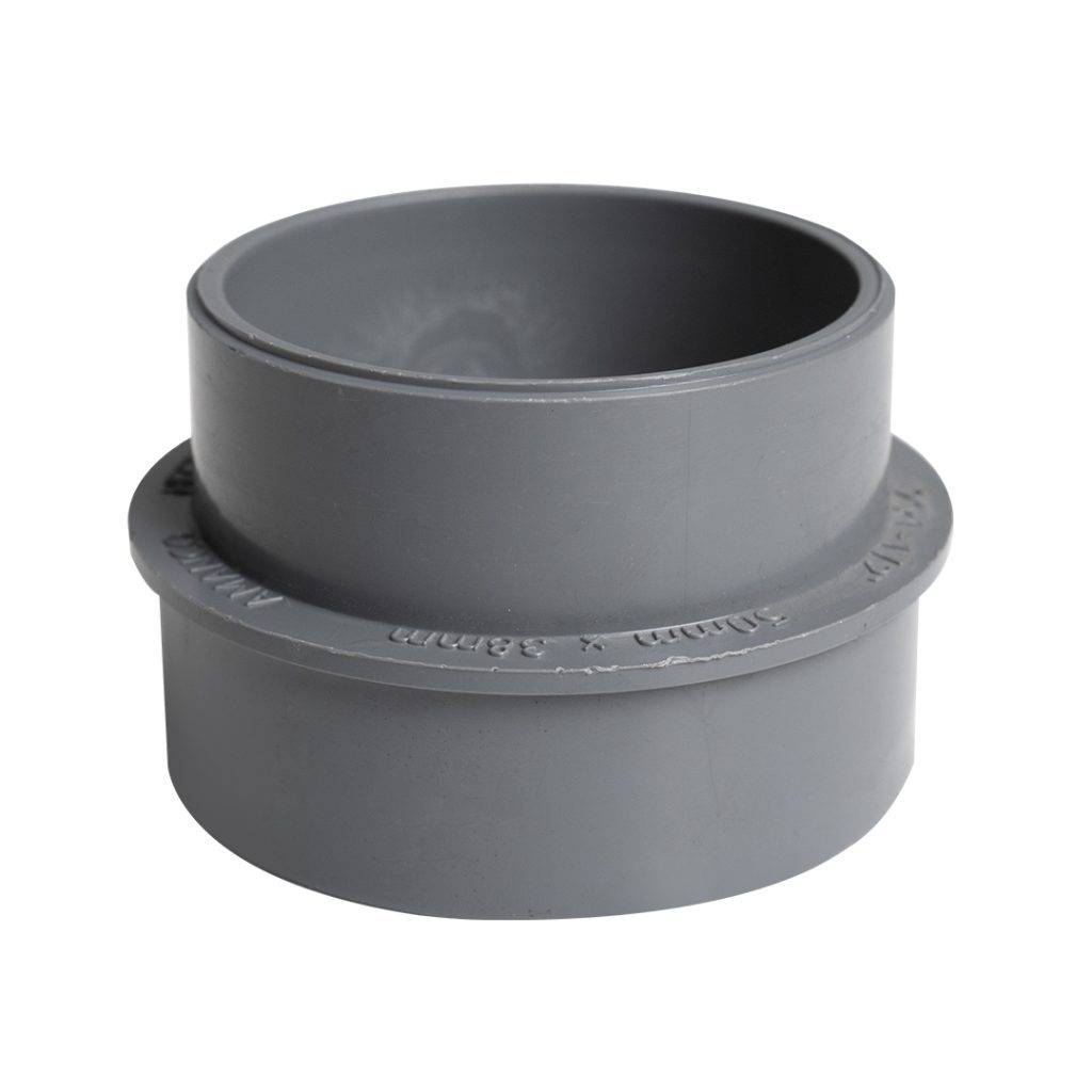 Reductor bushing pvc liso para drenaje de 2 x 1-1/2 pulgada