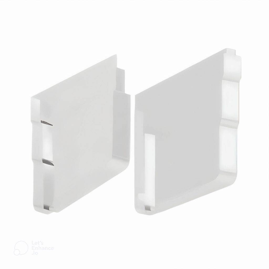 Tapa bajante izquierda para canal maxicanal de pvc blanca